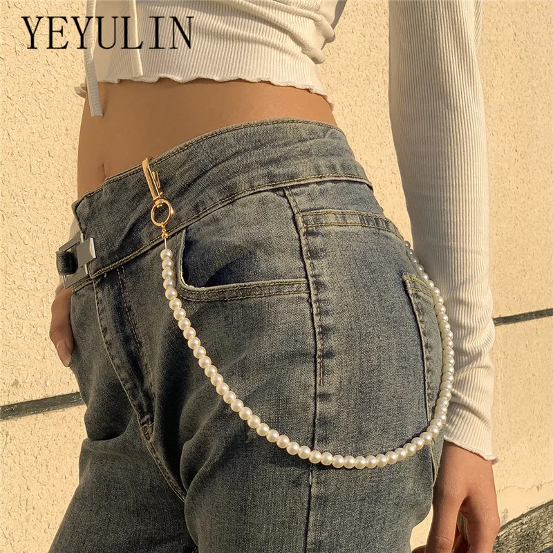 

Длинное кольцо-брелок с имитацией жемчуга в стиле хип-хоп