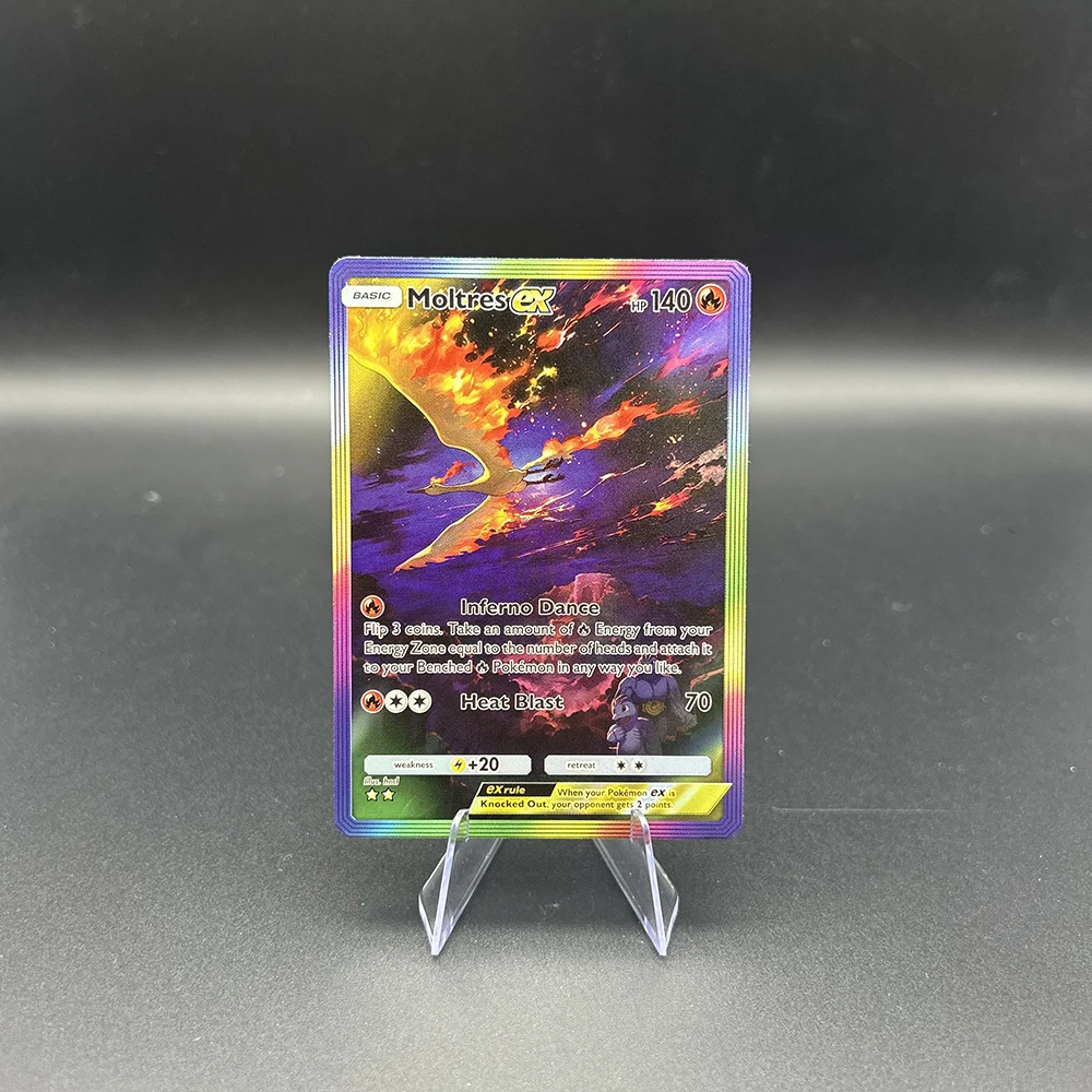 Фото DIY аниме PTCG карманная коллекционная карта английский снорлакс Raikou Entei Mew Tapu Koko рефрактивная цветная флэш-карта рождественские подарки игрушка №4