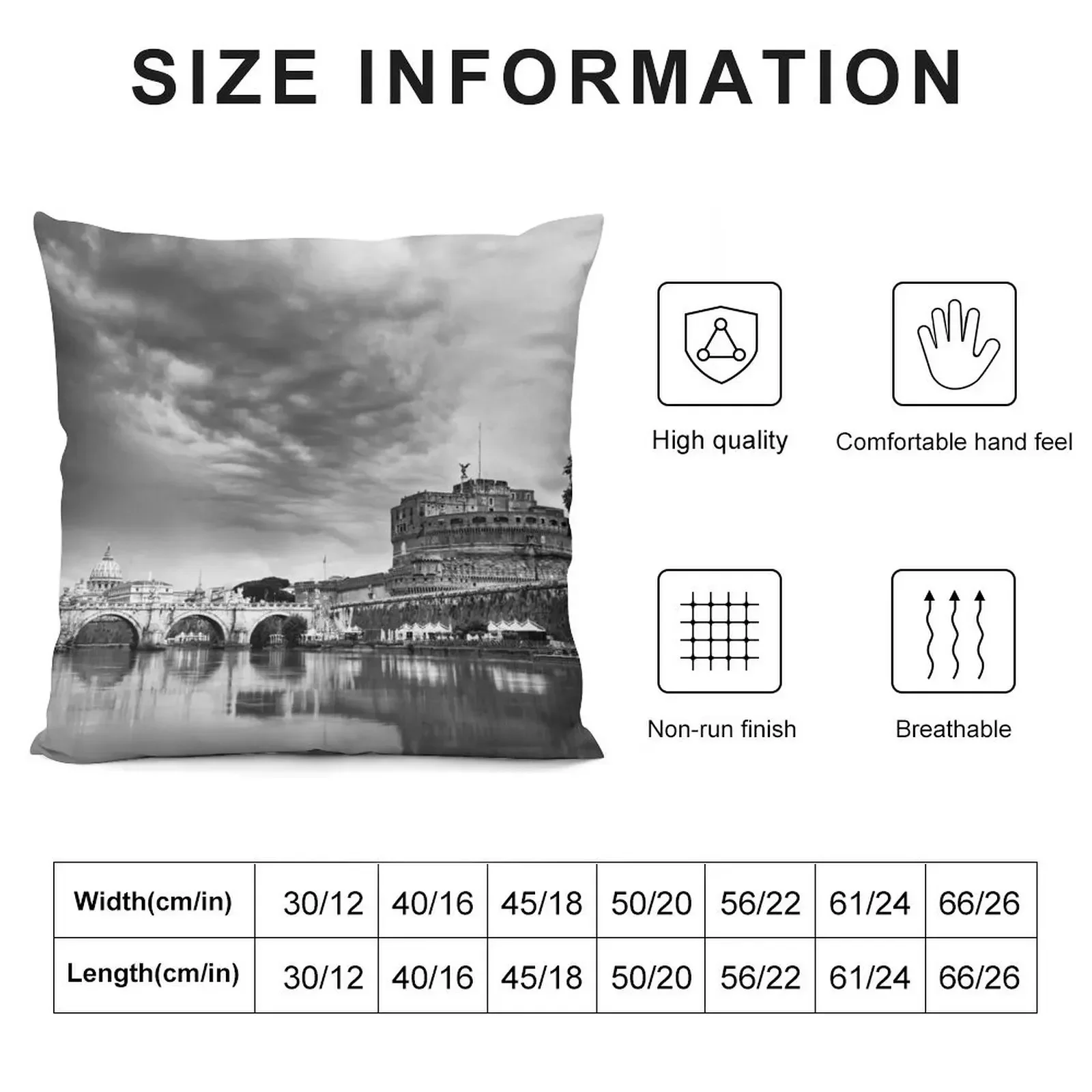 Castel Santɺngelo в моно Риме Италия Декоративная подушка Рождественская наволочка