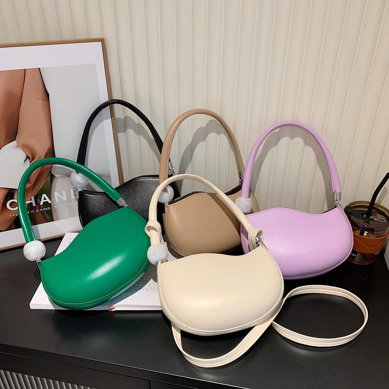 

Solid Color Hand-held French Bag Pea Bag Fashion Handbag CrossBody Bag for Women