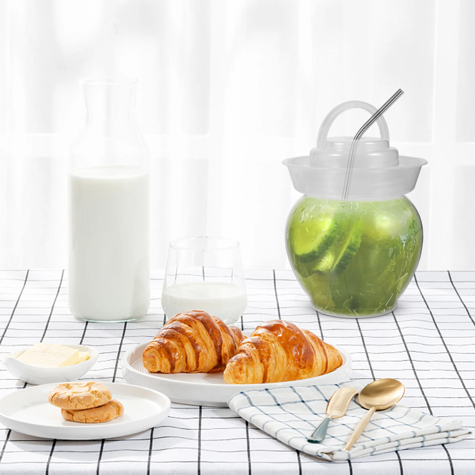 

4Pcs Wide Mouth Storage Container Fruit Jucie Cup Novelty Party Beverage Holder