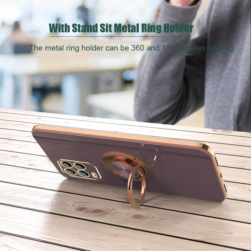 Luxury Plating Silicone Magnetic Case For Xiaomi Mi 11T 10T 11 10 Lite 5G NE T Full Protective Soft Cover With Ring Holder Stand