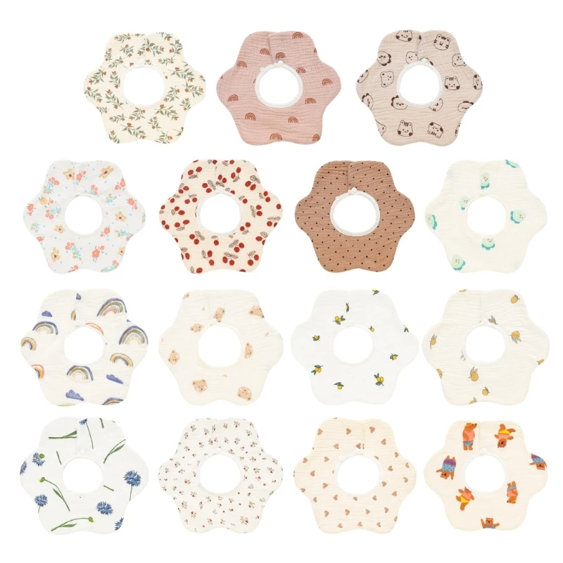 

15 Colors Baby Cotton Gauze Wavy Bib Bib Baby Products Suitable for 0-18 Months Wholesale