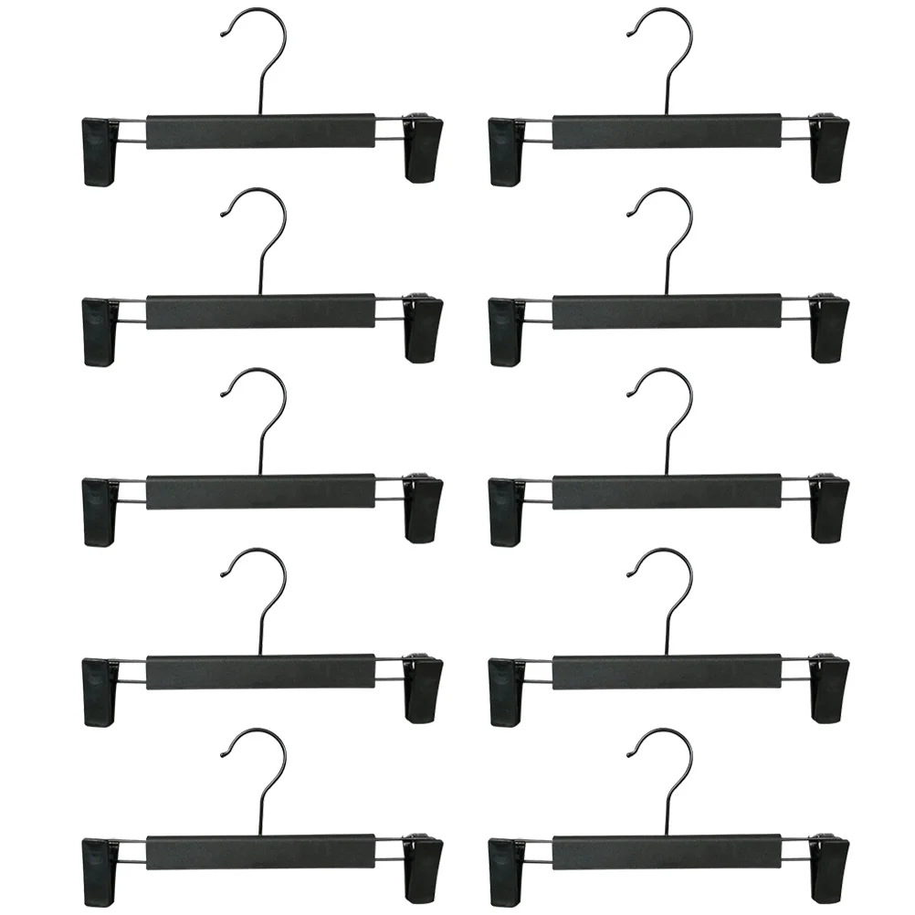 10 шт. вешалка для костюма зажим брюк вешалки одежды сушилка черный регулируемый