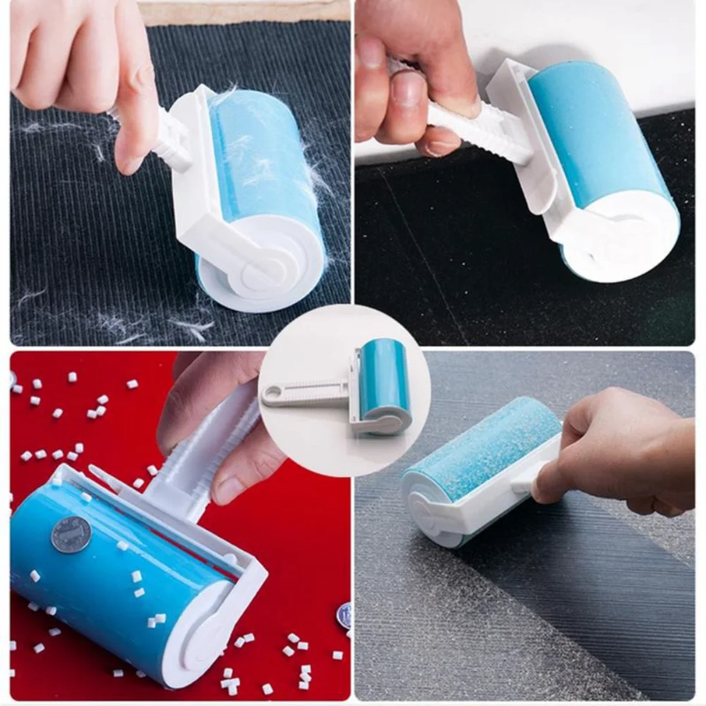 Washable Roller Sticky Hair Cleaner Portable Sticky Clothes Hair Remover  Pet Sofa Bed Sheet Suction Hair Cleaning Tool Brush