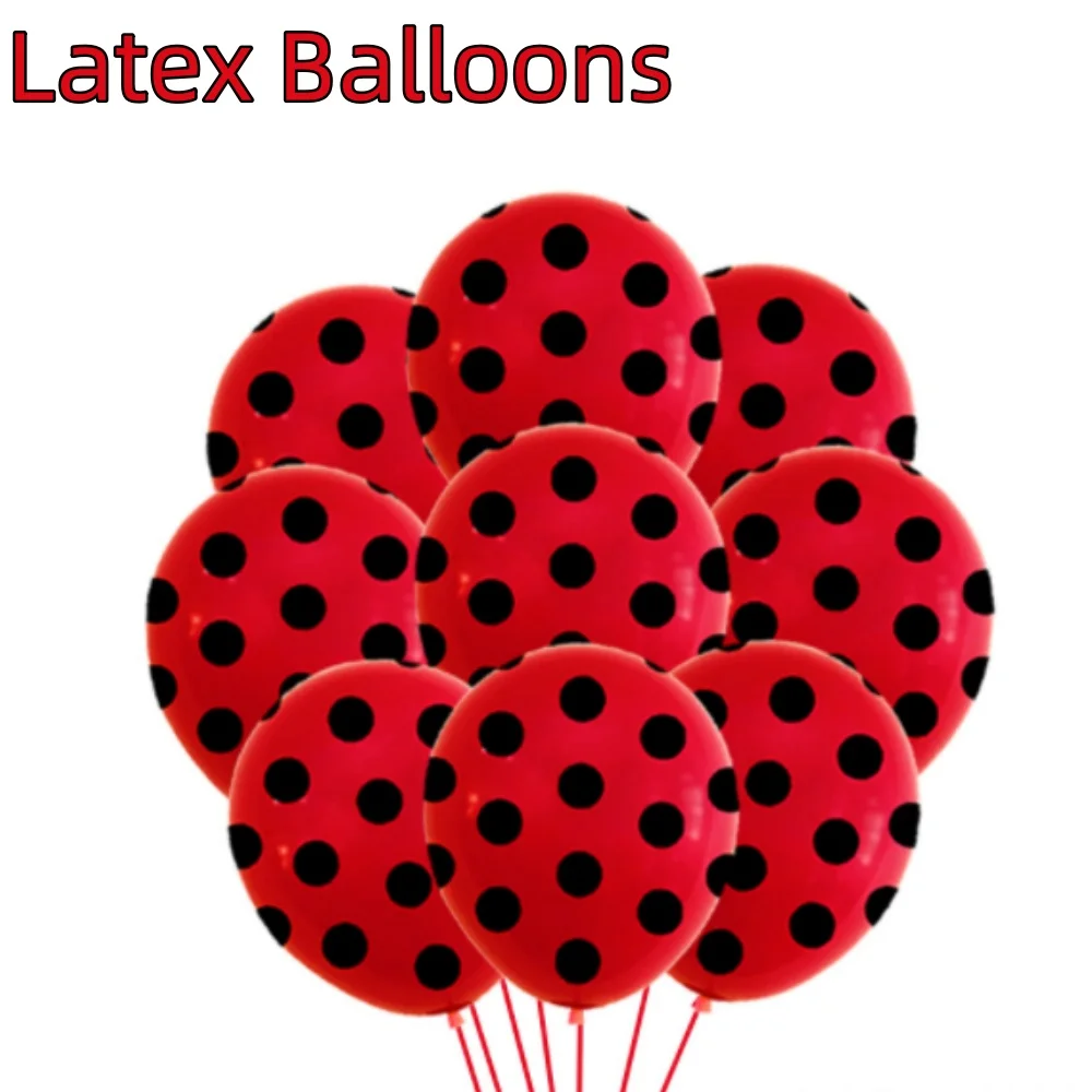 Украшения для дня рождения с божьей коровкой красная и черная посуда вечеринки