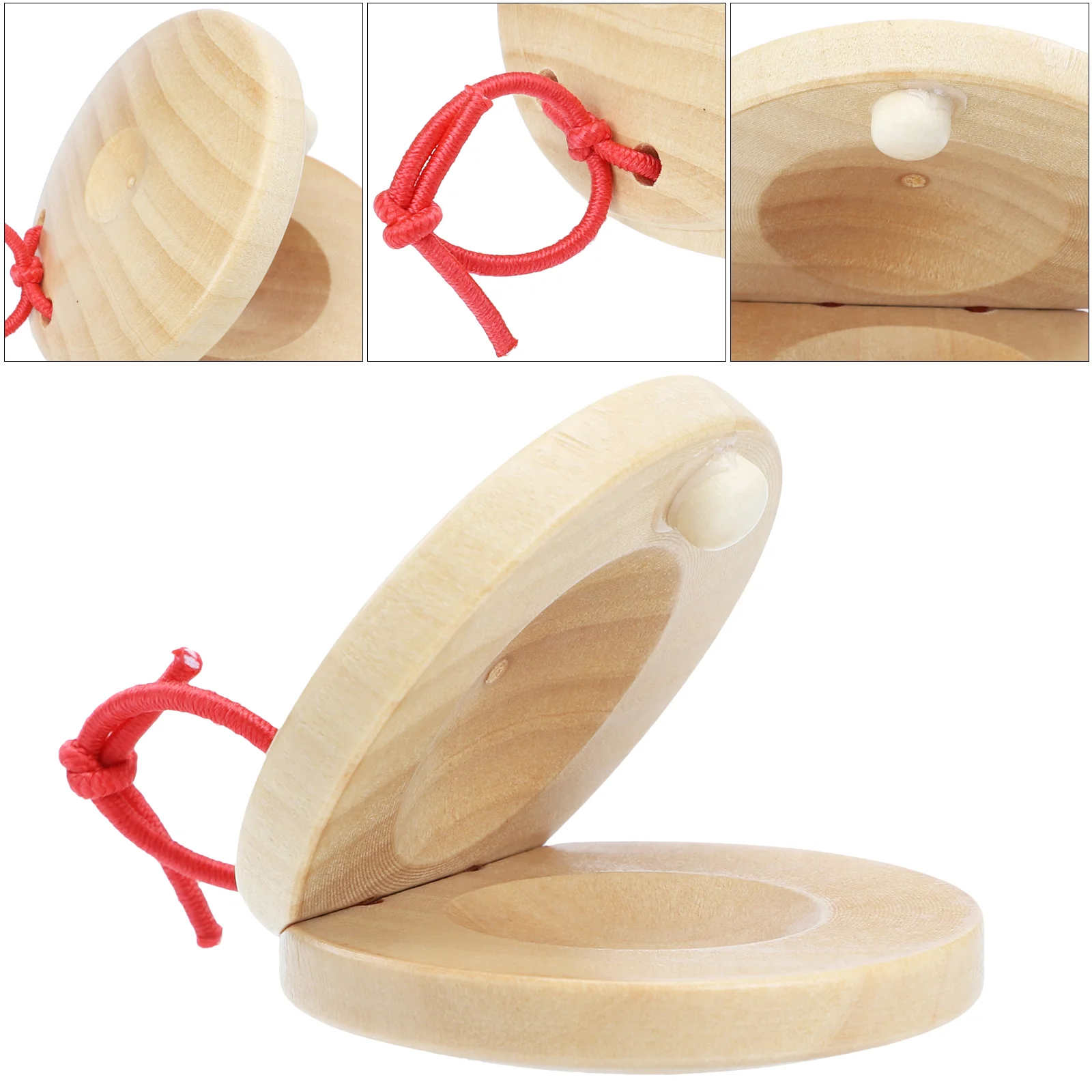 

4 Pcs Castanets Wooden Baby Toys Music Instrument Percussion Playthings Creative Child Kids