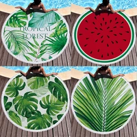 green plant cactus round beach towel with fringe microfiber hair towel bath towel bath towels for adults quick dry beach towels