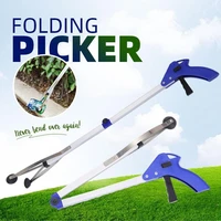 folding picker household gripper alloy clip easily reach high gap or ground without bend over pick up tool for elderly disabled
