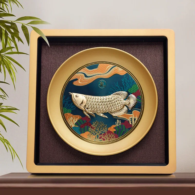 Ornement Doré arowana peinture feuille d'or porte-bonheur педаison de Schwmaillère nouveau dé eeragement