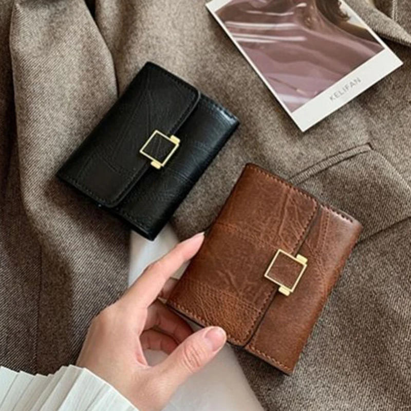 

PU Leather Wallets for Women Short Purses Female Plaid Purses Card Holder Wallet Fashion Woman Small Photo Wallet Clutch Bag