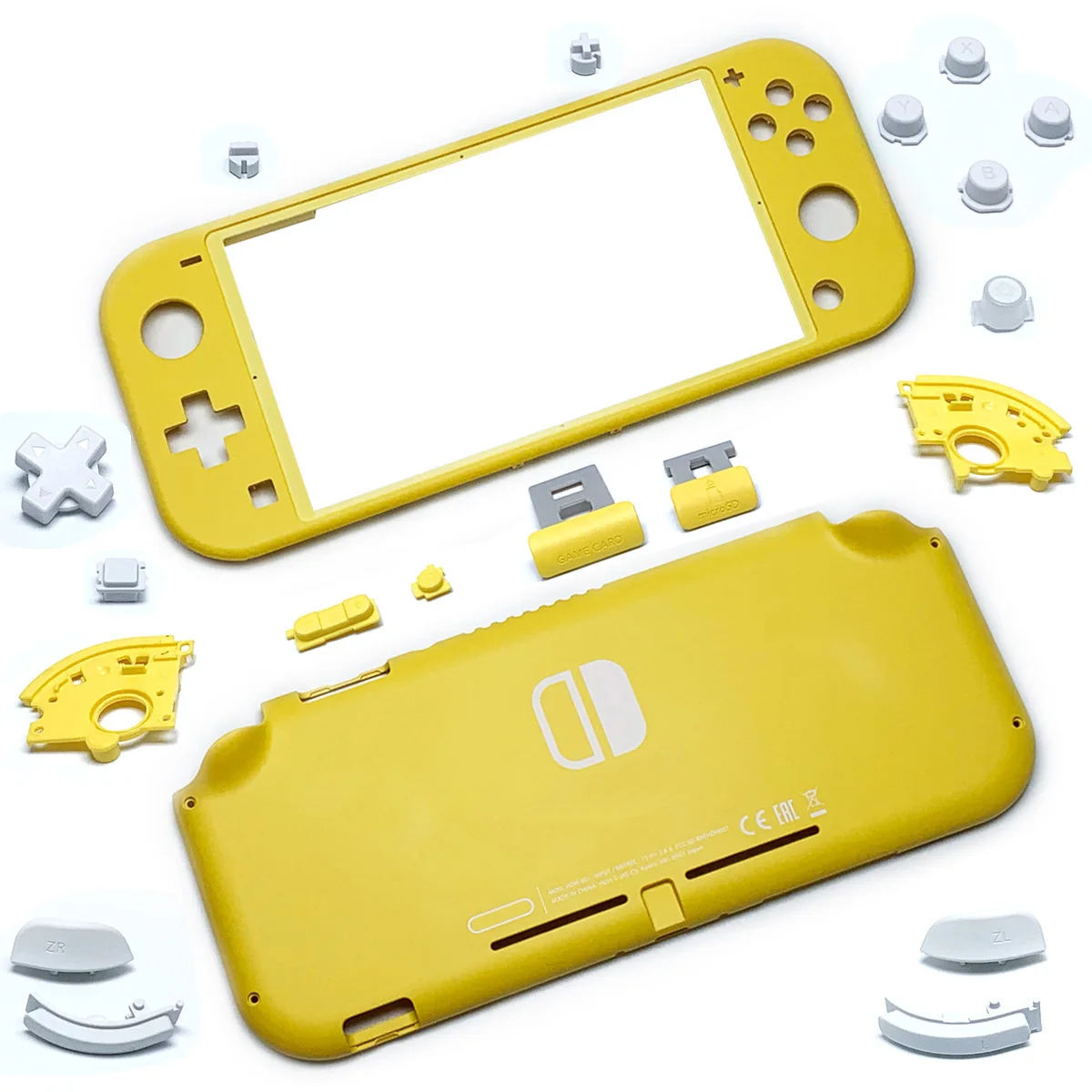 

NS Lite Replacement Plastic Shell Housing Case & Buttons for Nintendo Switch Lite Console Front Back Faceplate Cover - Yellow