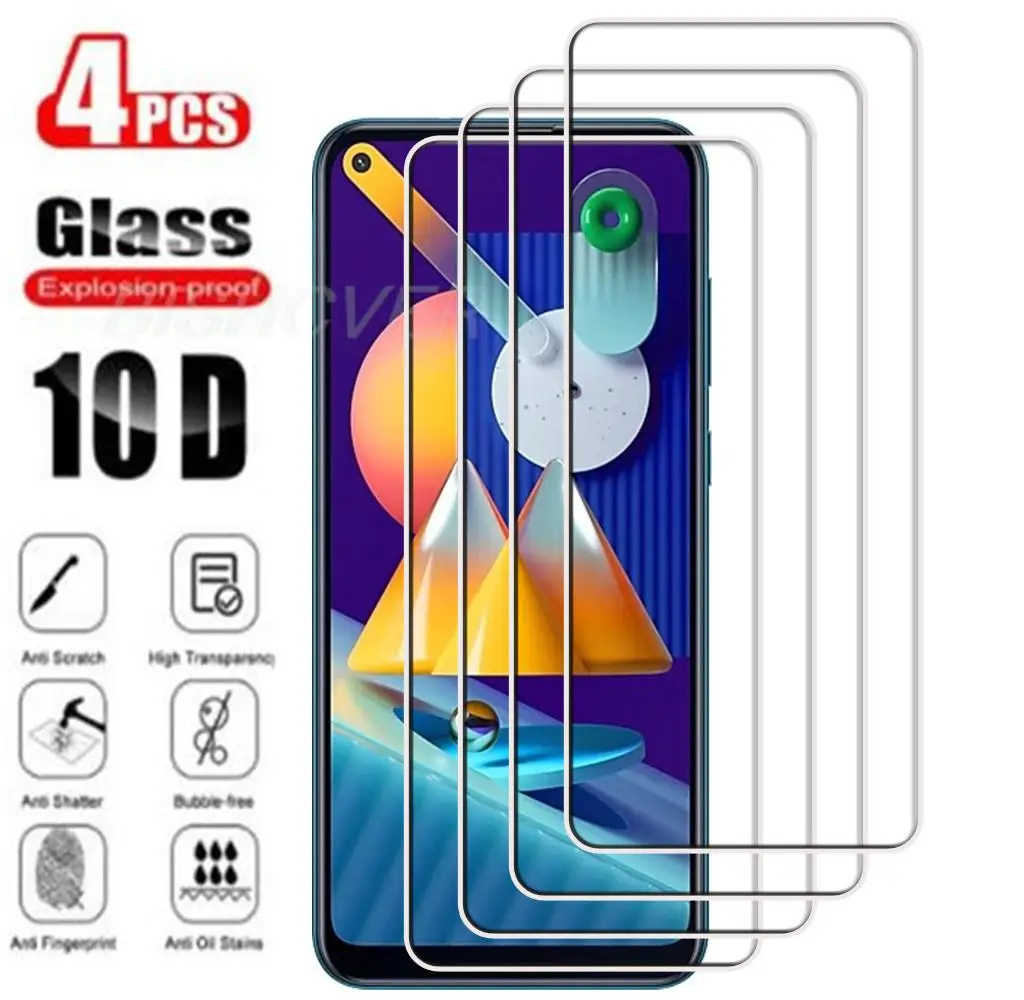 

4Pcs Tempered Glass For Samsung Galaxy A11 M11 6.4" SM-M115F/DSN SM-M115F Screen Protector Protective Glass Film 9H