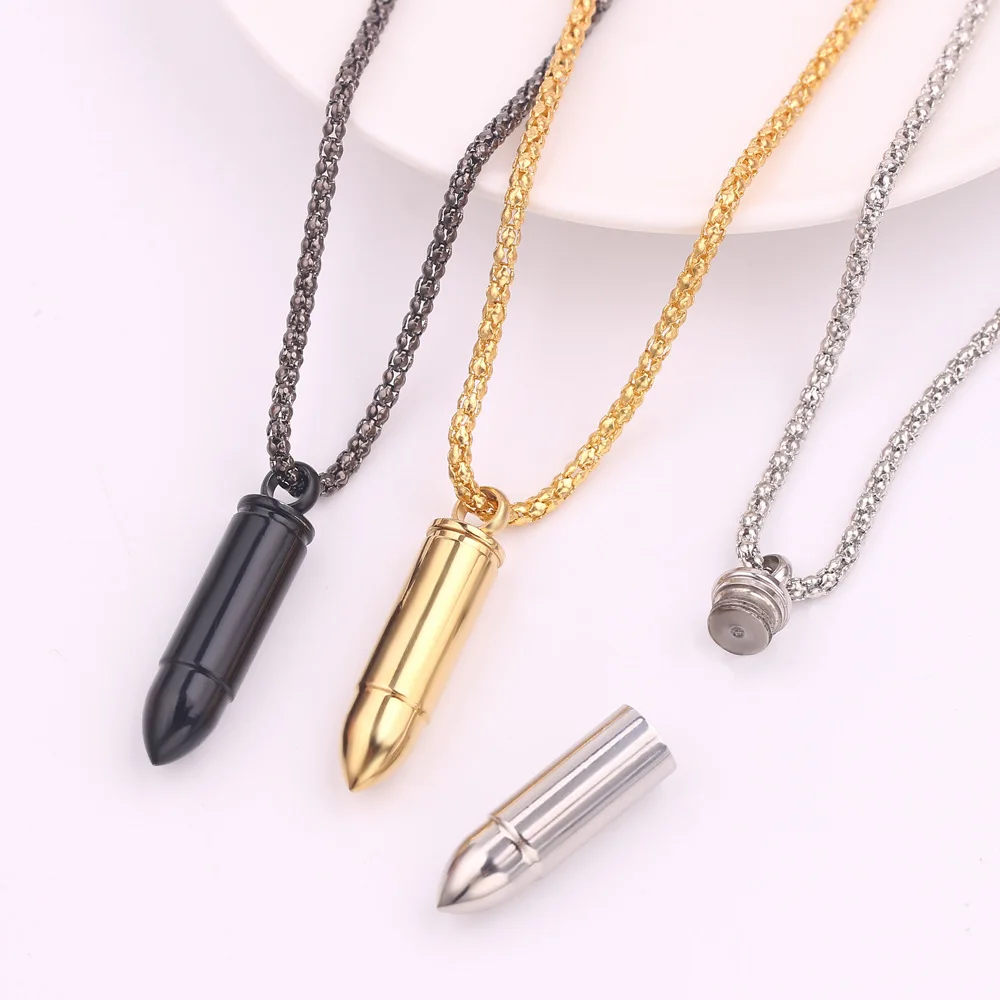 

Fashion New Bullet Necklace Creative Alloy Jewelry Necklace Accessory Popular Simple Retro Cool Necklace MenWomen Gift Wholesale