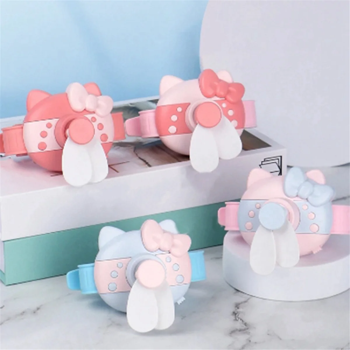 Милый мини-вентилятор дизайн часов для детей портативный вентилятор мягкий