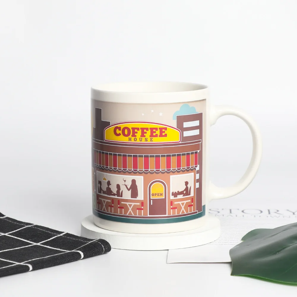 

1PC Set of Cups Anime Heating Color-changing Water Cup Mug Personality Coffee Cup Creative Trend Japanese Ceramic Mugs Funny