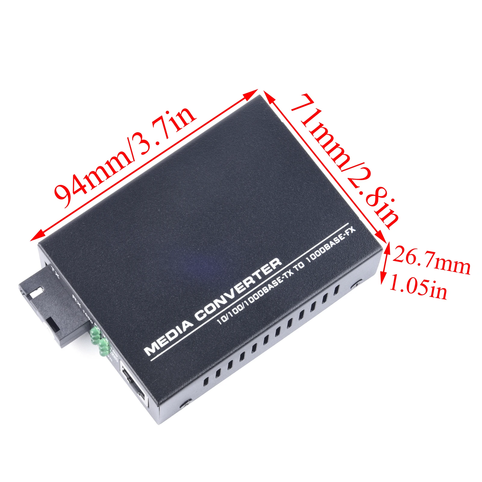 HTB-GS-03 Gigabit Fiber Optical Media Converter 10/100/1000Mbps Single Mode to RJ45 20KM UPC/APC SC-Port External Power Supply