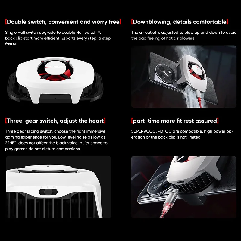 OnePlus 27W Freezing Point Cooling Back Clip High Power Low Noise Double Refrigeration Mobile Phone Game Cooler For OnePlus 11