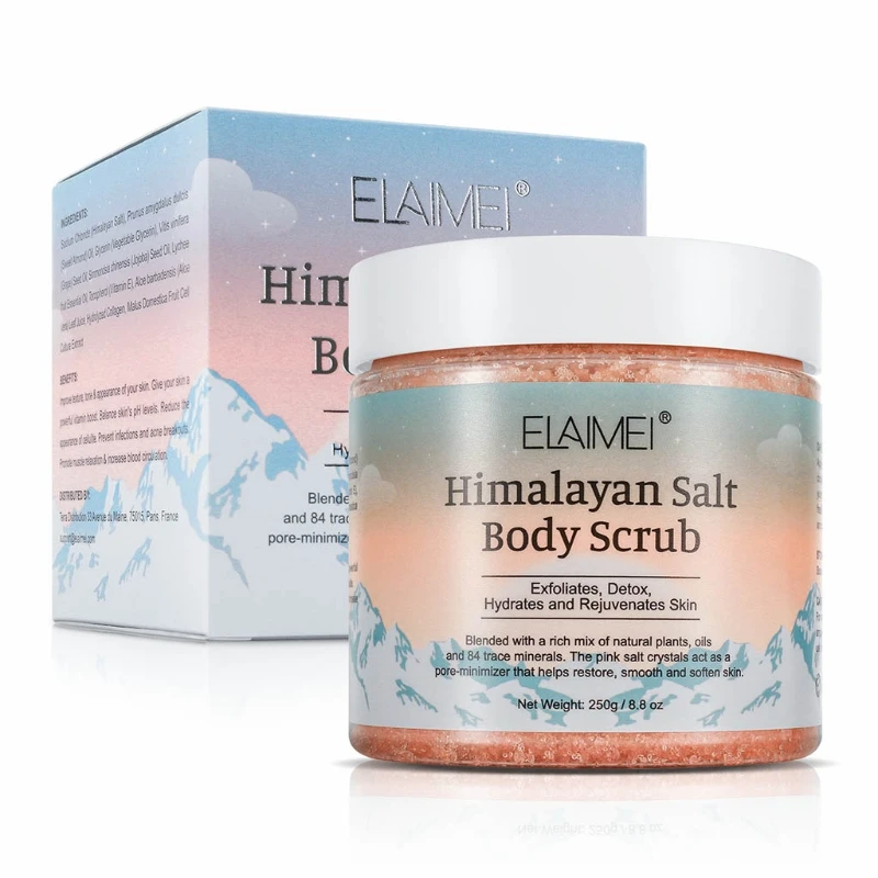 

Natural Himalayan Salt Body Scrub Exfoliating Salt Scrub for Acne Blackhead Deep Cleansing Exfoliate Moisturize Skin