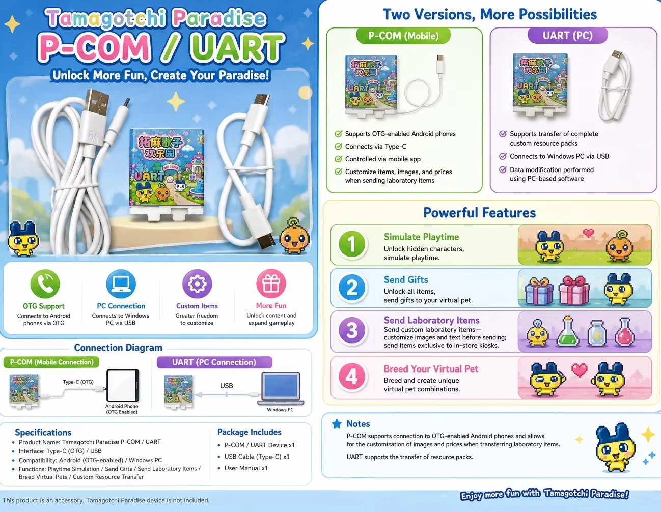 Фото Игрушка-расширение персонажей Tama Gotchi Paradise, кастомизация Pcom Uart, модификация лабораторных предметов, имитация реквизита, уникальный индивидуальный заказ – доставка за 7 дней №2