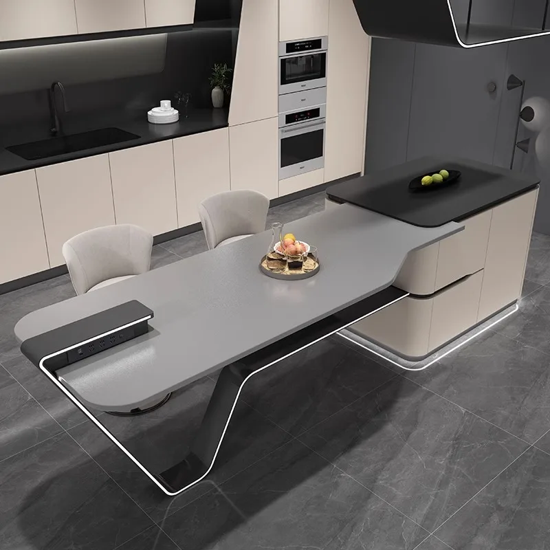 Обеденный стол Gaoding Island интегрированный с выдвижным направляющим столом из