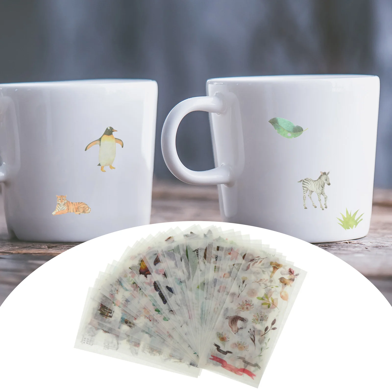 

10 Sheets Flower Bird Animal Stickers Water Bottle Sticker Floral Bird Stickers Computer Craft Decor Glue Case Stickers