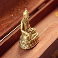 portable buddha figurine fine workmanship brass sakyamuni shape realistic buddha sculpture for home