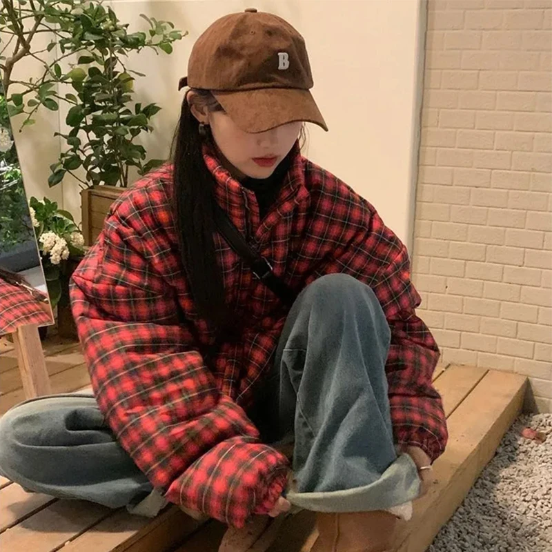 Короткий женский винтажный пуховик большого размера зимняя уличная одежда