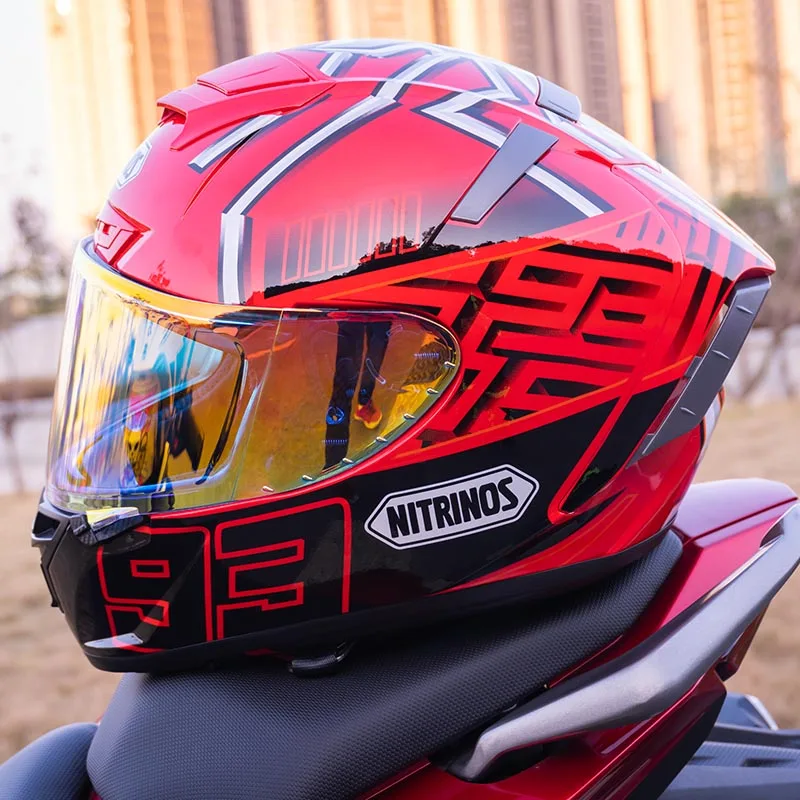 

ECE Approved Women Safety Hat Full Face Motorcycle Helmet Red Ant Helmet Riding Motocross Racing Motobike Helmet