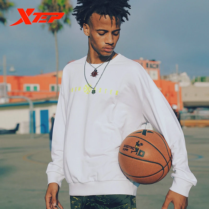 

Xtep Men Basketball Sports Sweater Autumn New Round Neck Loose Knit Casual Pullover 881329059339