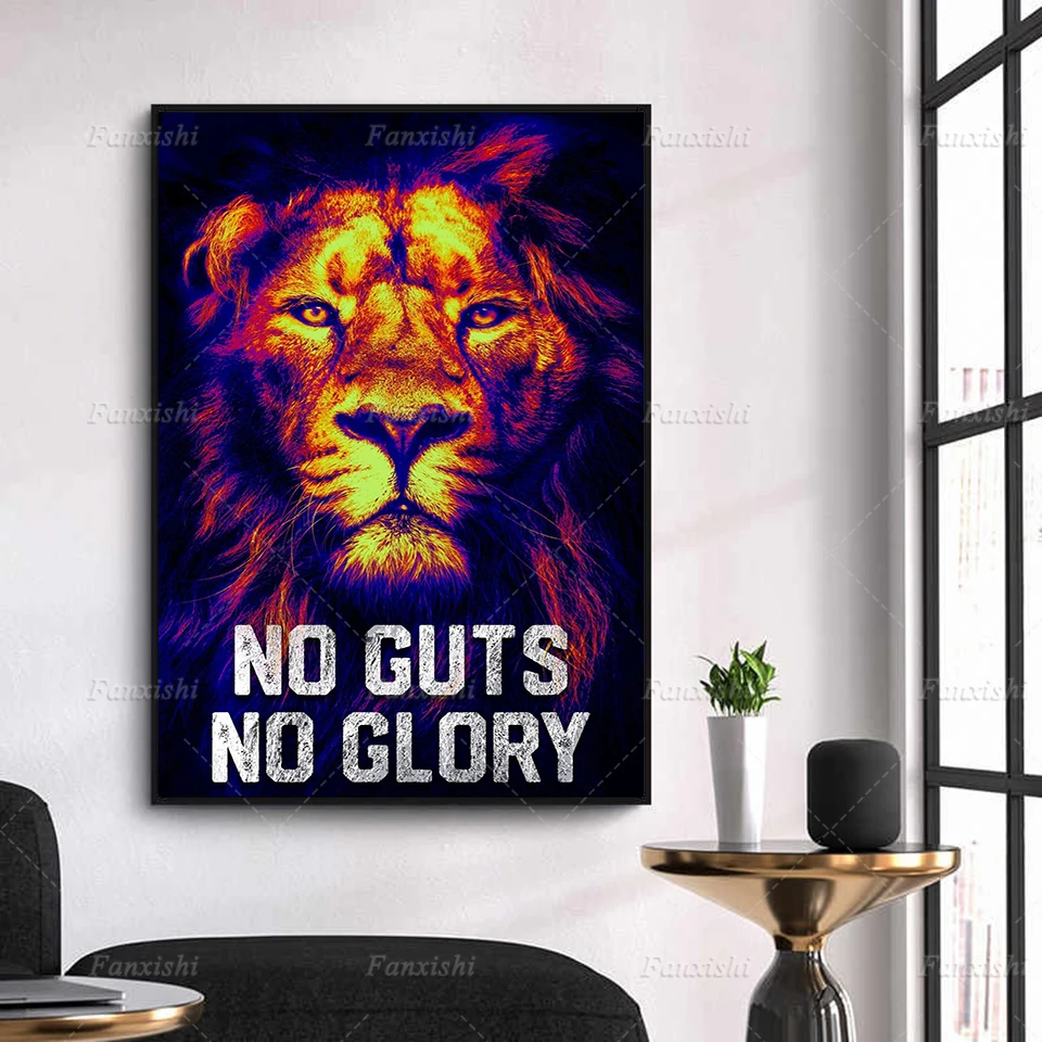 

Home Decor No Glory Abstract Colorful Lion Nordic Canvas Paintings Living Room Wall Art Hd Prints Modern Modular Vintage Poster