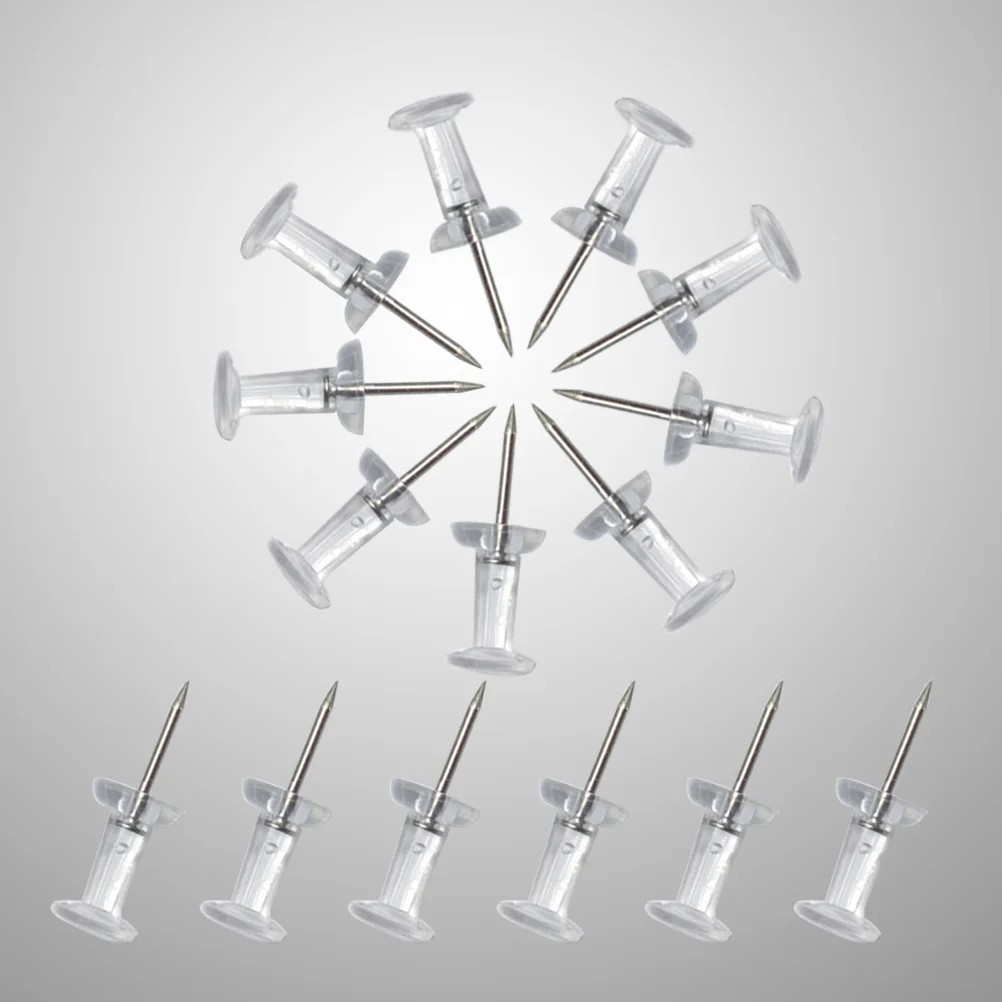 

200Pcs Drawing Push Pin Transparent Pushpins Map Push Tacks for School Home Office