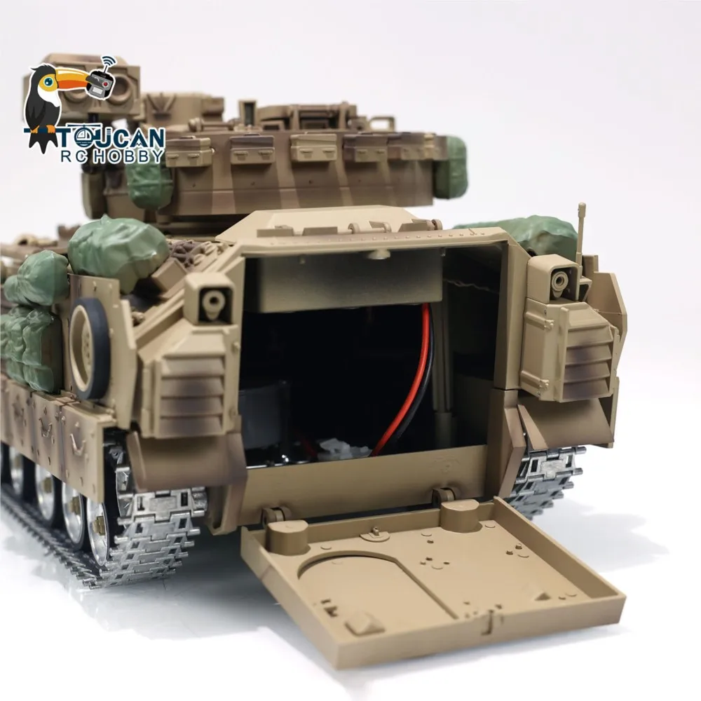 Фото RTR Tongde масштаб 1/16 RC военный танк M2A2 Bradley модель радиоуправляемого танка металлические гусеницы колеса инфракрасный ствол отдача курение №2