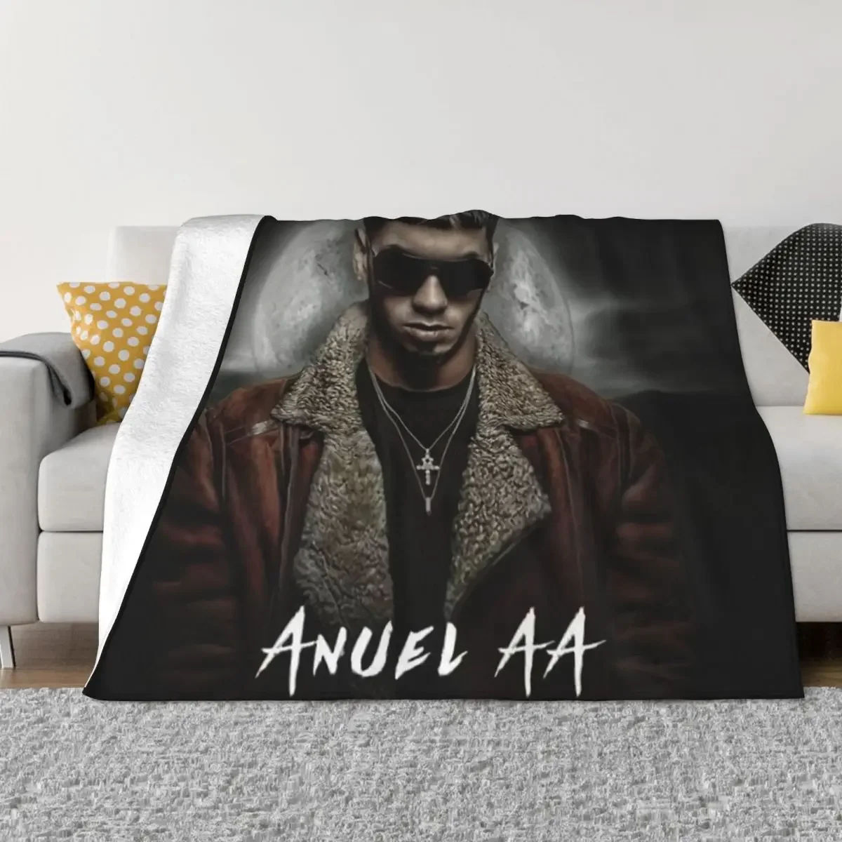 

Cover New Song Release Anuel AA Rapper Blankets Coral Fleece Plush Spring Autumn Soft Throw Blankets for Bed Couch Plush Quilt