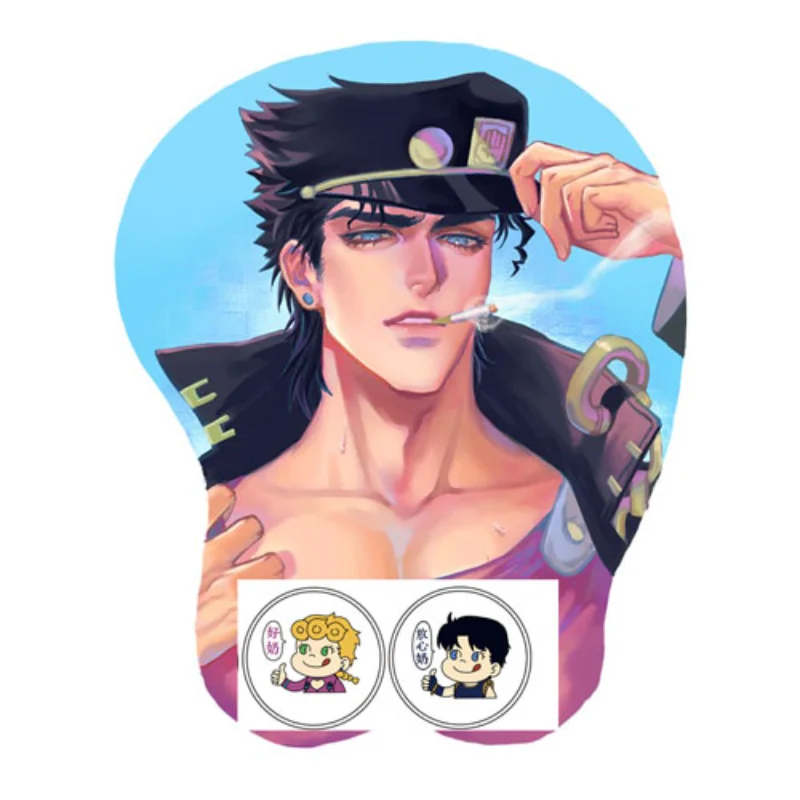 

JoJo's Bizarre Adventure Anime Figures Kujo Jotaro Creative 3D Breast Mouse Pad Silicone Mouse Mat With Wrist Rest