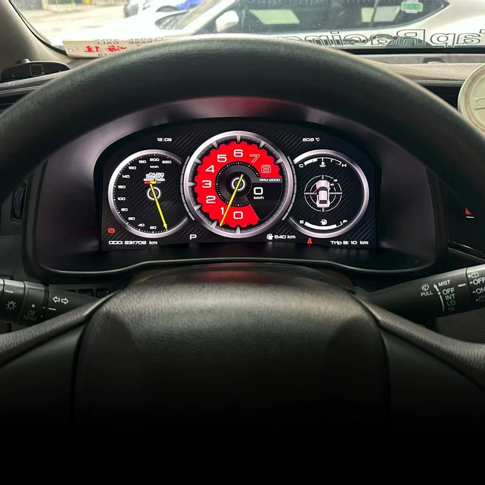 Фото Цифровая приборная панель LCD 12.3'' для Honda Fit JAZZ 2014-2020: Умные датчики, спидометр, панель приборов №5