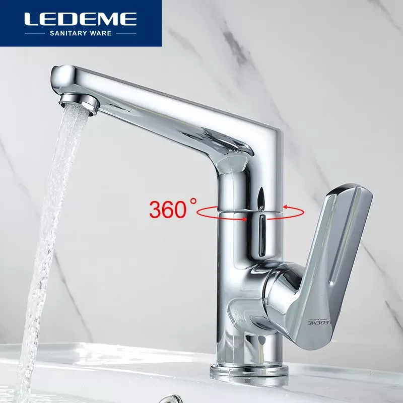 

Bathroom Basin Faucets Chrome Deck Mount Single Handle Single Hole Bath Mixer Tap Cold and Hot Water Basin Faucet L1066