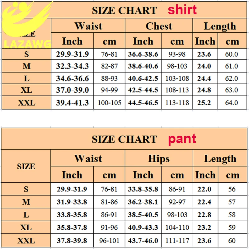 LAZAWG Men Sauna Sweat Suit Set Tops + Pant Body Shaper Shorts Slim Neoprene Shapewear Waist Trainer Vest Workout Shirt Fat Burn