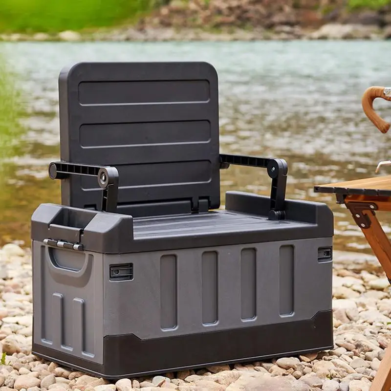 

Seat Design Folding Storage Box Outdoor Camping Picnic Fishing Chair Large Capacity Waterproof Car Storage Box Bearing 200kg