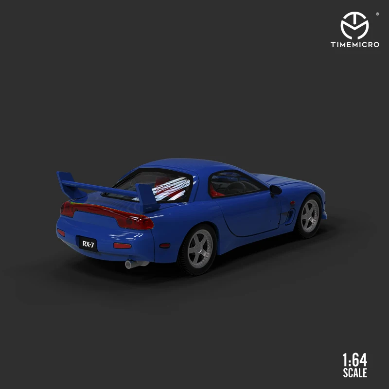 Модель автомобиля TimeMicro1:64 Dream RX-7 окрашенная в синий цвет ограниченная коллекция
