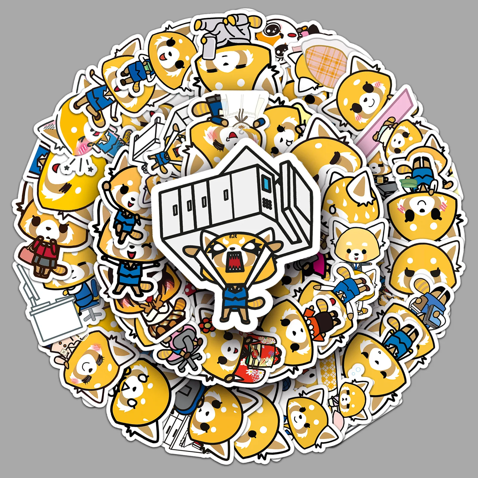 50 Шт. Милые Наклейки Sanrio Aggretsuko Водонепроницаемые Декоративные Аксессуары Для