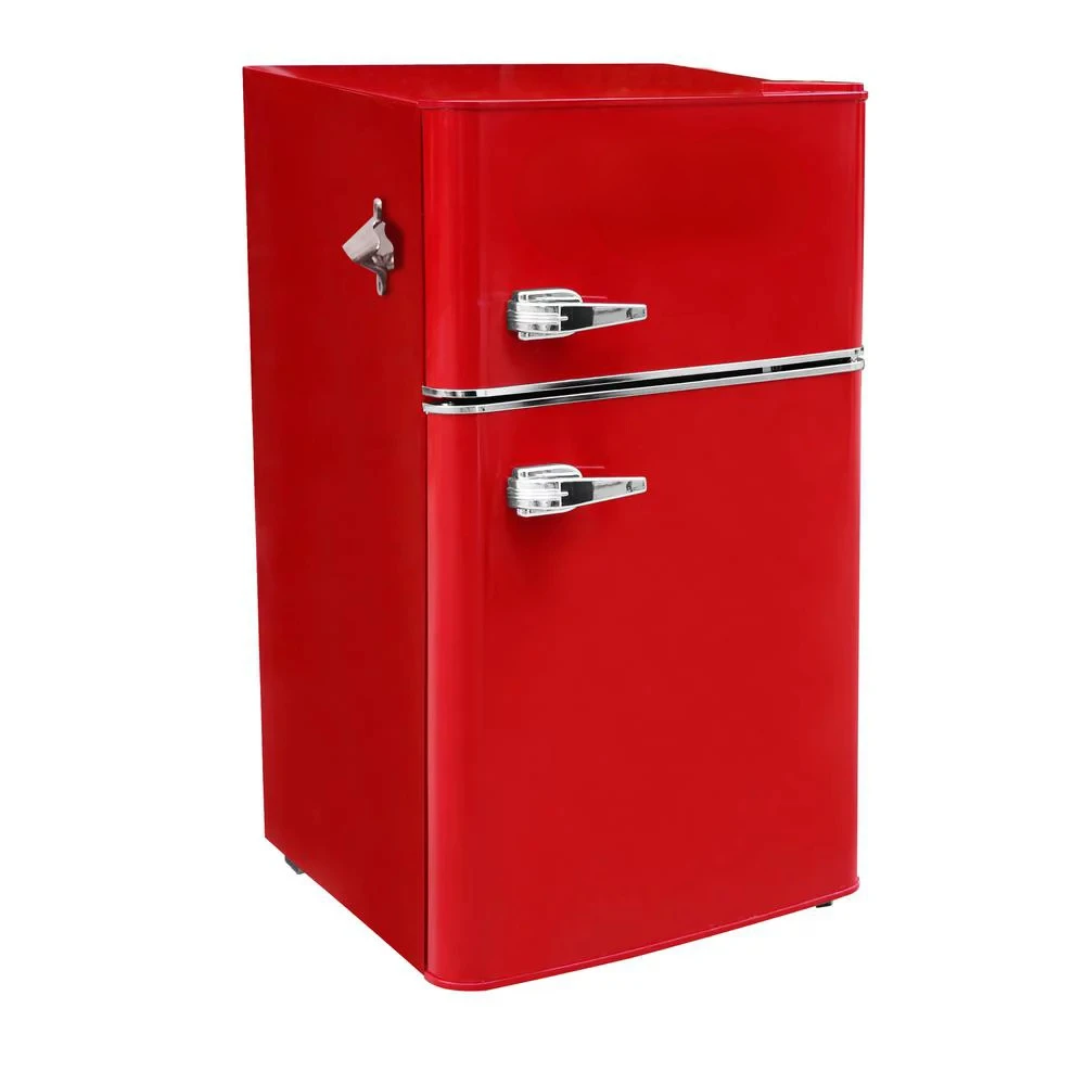 

3.2 Cu ft Two Door Compact Refrigerator with Freezer, Red