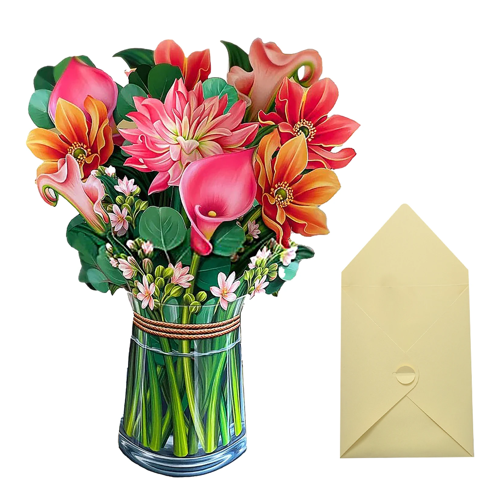 

3D цветок, яркие цветы, подарок на день рождения, уникальные конверты, букет, поздравительная открытка, юбилей, ручная работа, популярный в натуральную величину любовь