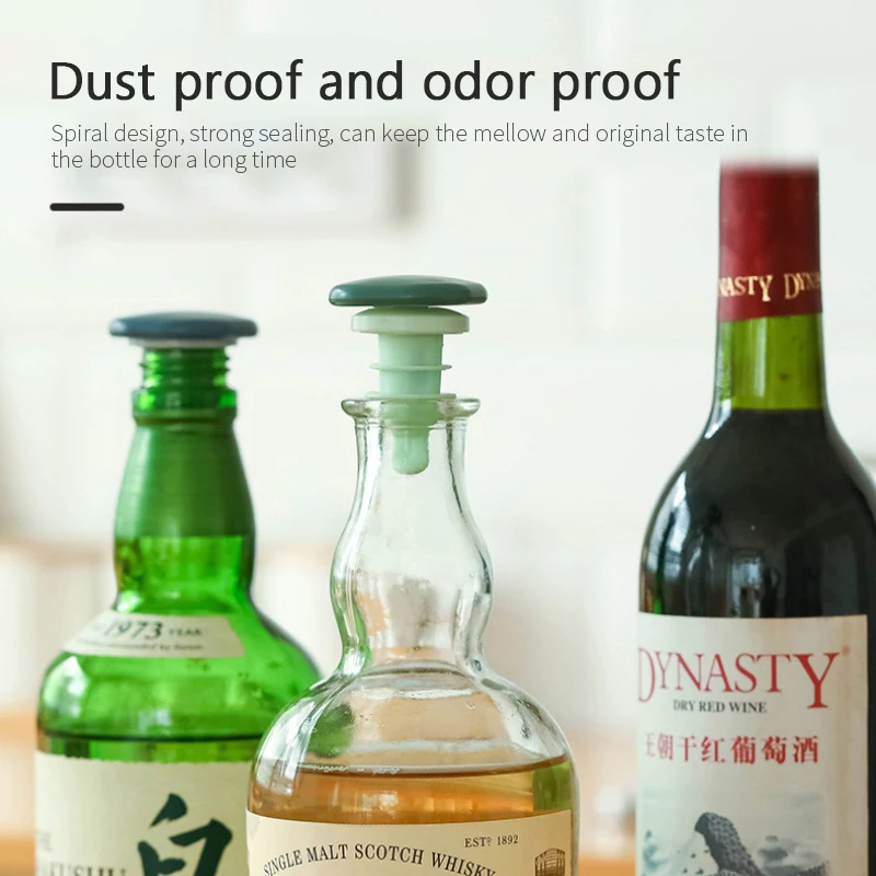 

2 шт. новая коническая спиральная Силиконовая пробка для бутылок вина, портативная герметичная пробка для пива, герметичная пробка, крышка, аксессуары для кухни и бара