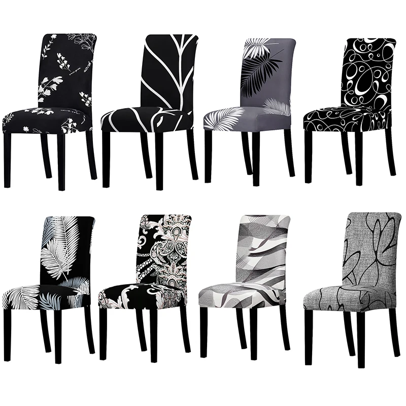 

1/2/4/6 Pieces Printed Chair Cover Stretch Universal Modern Seat Slipcovers Anti-dirty Chair Covers For Home Office Chair