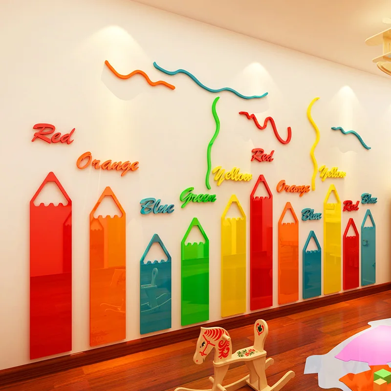 

Pencil skirting line wall sticker 3d stereo acrylic wall sticker