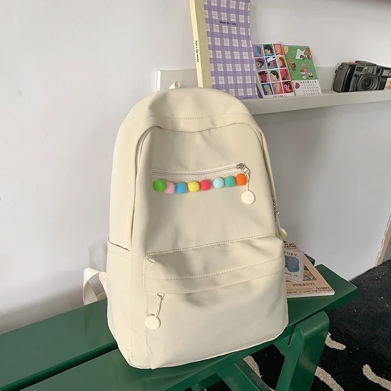 Симпатичные модные рюкзаки большой емкости нейлоновые однотонные женские сумки