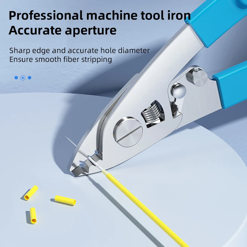 Burboro Fiber Optic Tool Kit ML 03/02 Three/Two-port Stainless Steel Fiber Stripper Leather Wire Stripper FTTH Fiber Stripper