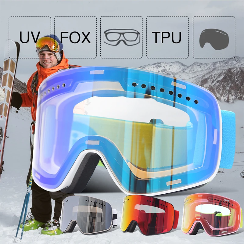 

2022 New Ski Glasses Magnetic Men Women's Outdoor Sports Cycling Snowboard Anti-UV Ski Eyeglass Anti-Fog Windproof Sunglasses