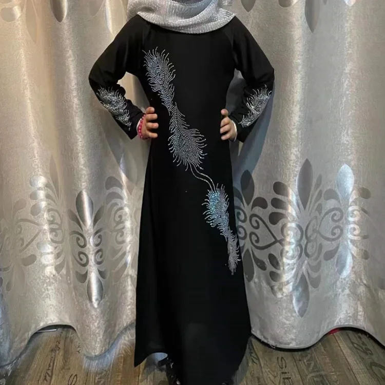 Женское платье с шарфом Рамадан хиджаб Абая отделка бисером кафтан искусственная мусульманская одежда Дубай Caftan Marocain длинные женские плат...